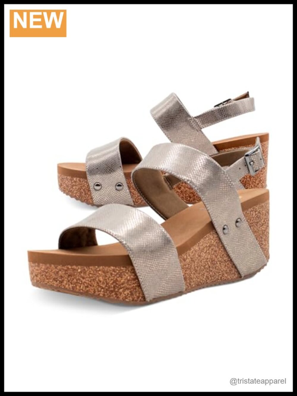VOLATILE Summerlove Wedge Sandal Ankle Sling EVA Insole 3 inch Heel